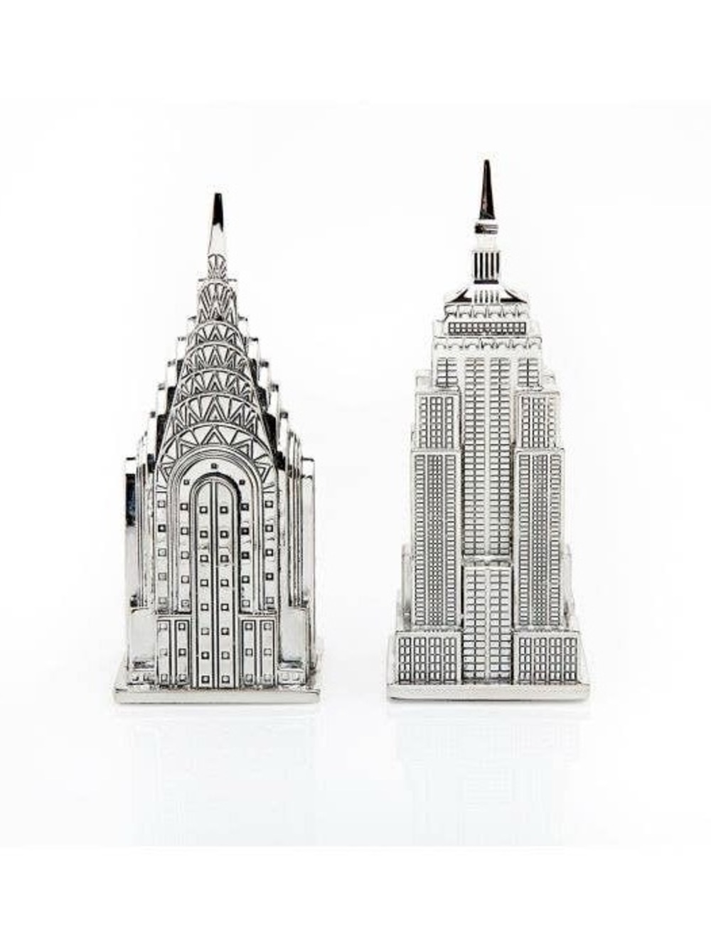 NIB Godinger Empire State & Chrysler Building Salt Pepper Shakers (Collectibles)
